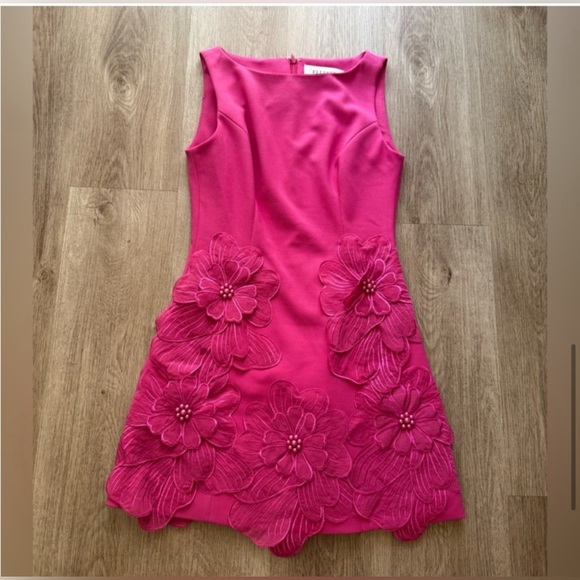 elliatt janelle pink 3d peral & floral detail A-line mini dress size small - Picture 3 of 5